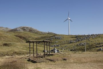 One of several wind turbines