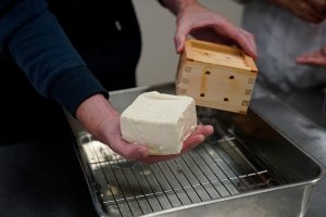 Uncover your handmade tofu block!