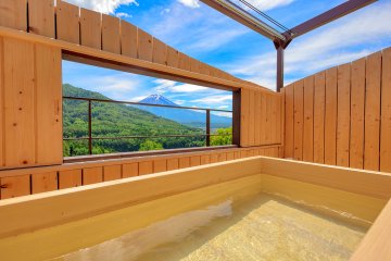 Next level views from the reservable open-air bath