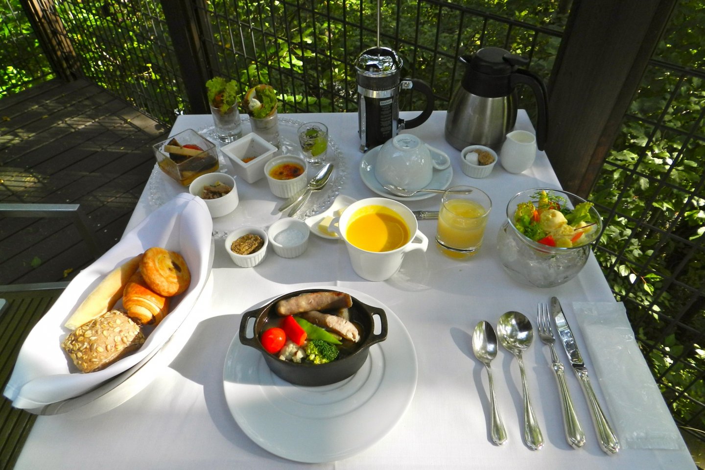 Breakfast on the private terrace. What a delightful way to start the day!