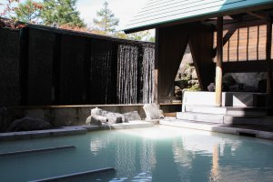 Experience Kusatsu's blue waters at the open air baths