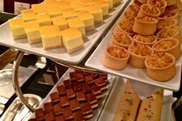Dessert buffet: Mango D'Ange, Sweet Potato Tart, Tiramisu, and more!