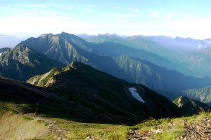 Amazing mountain range in Nagano Prefecture Japan, between Mt Shirouma and Mt Karamatsu.