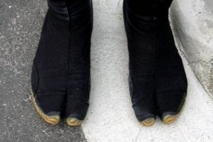 Also, a photo taken 11 years ago in Kyoto of a rickshaw driver&#39;s feet. At the time, I was fascinated with the rickshaw drivers&#39;&nbsp;uniform, especially these&nbsp;toed boots, a precursor to the Adidas toed runner