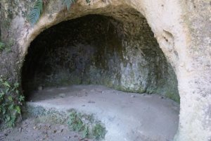 The cave in Shiroyama Saigo holed up at the end of Satsuma Rebellion