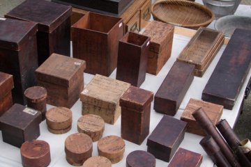 A variety of boxes on display.