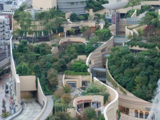 The impressive terraced gardens of Namba Parks