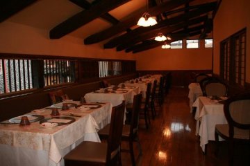 One of the many dining rooms in the old merchant's house.