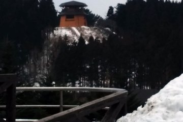 <p>Guests may go to the top of this mountain observation tower. Unfortunately, it is closed during the winter season.</p>